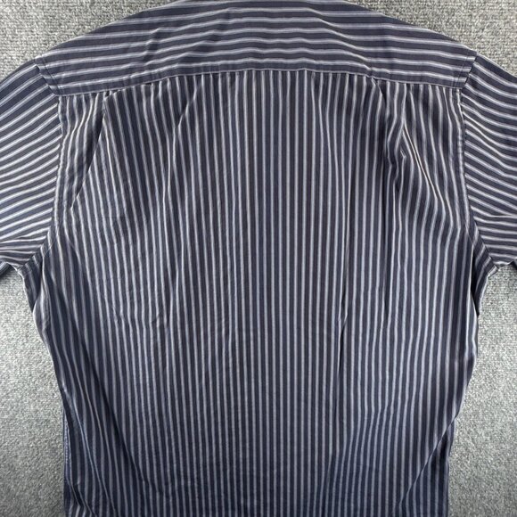 faconnable XLT Striped Cotton Blue Pocket Shirt Button Up Mens Long Sleeve Adult - Picture 12 of 12